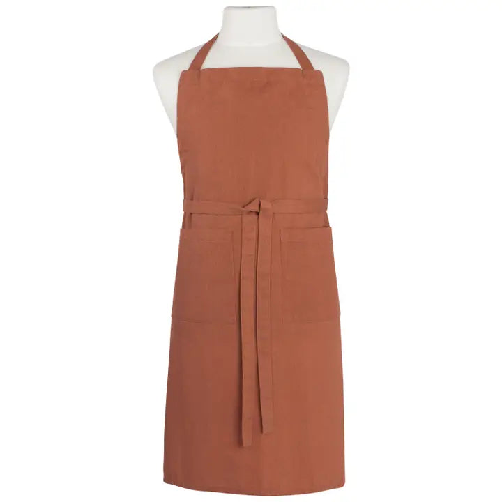 Stonewashed Cotton Apron with Pockets