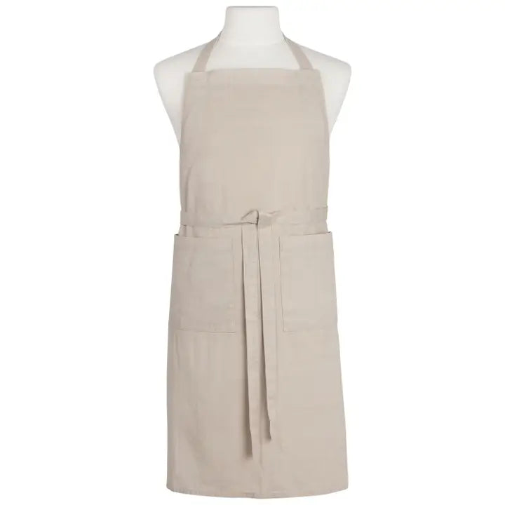Stonewashed Cotton Apron with Pockets