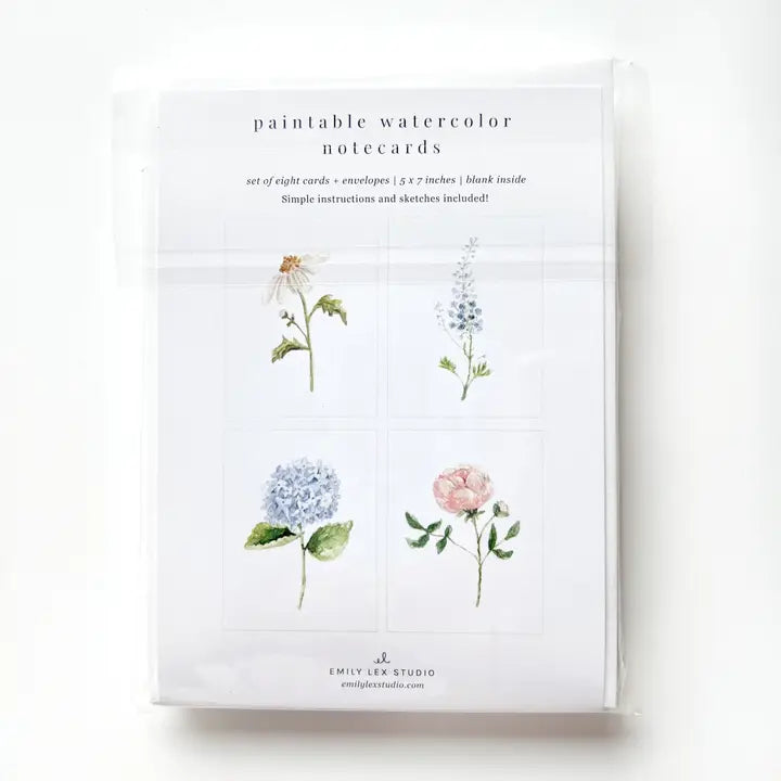 Paintable Notecard - Garden Flowers
