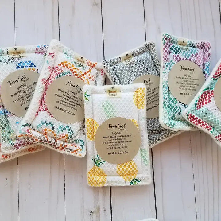 Washable and Reusable Sponges with Hemp Fleece