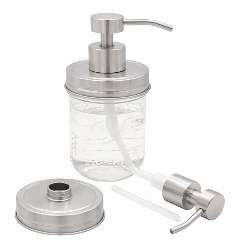 Satin Soap Pump Dispenser for Mason Jar - Wide Mouth