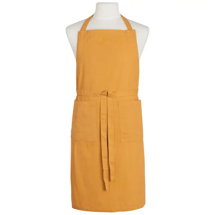 Stonewashed Cotton Apron with Pockets