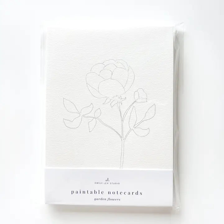 Paintable Notecard - Garden Flowers