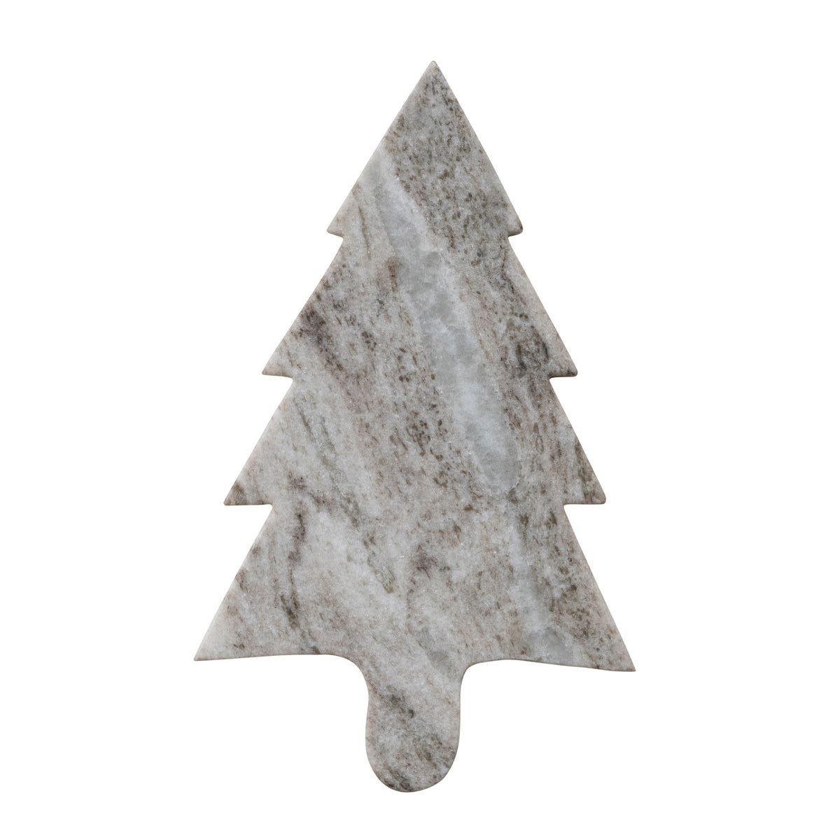 Marble Tree Shaped Cheese/Serving Board, Brown Melange (Each One Will Vary)