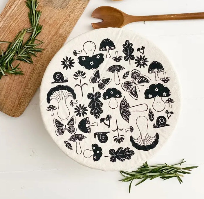 Organic Cotton Bowl Covers- XL Mushroom
