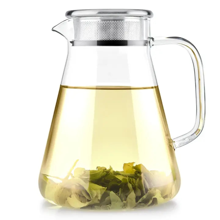 Glass Teapot Kettle with Stainless Strainer