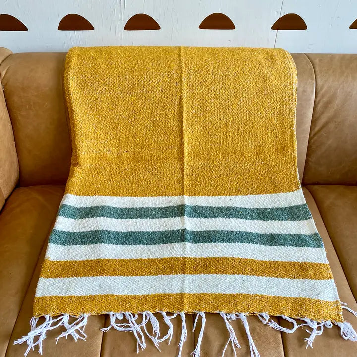 Sustainable Recycled Throw Blanket - Golden Hour