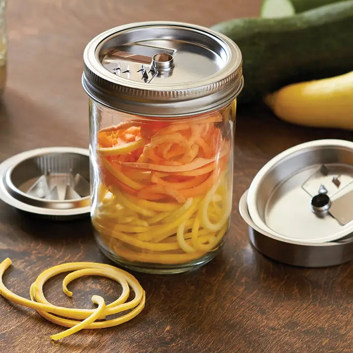 3 in 1 Spiralizer For Wide Mouth Mason Jar