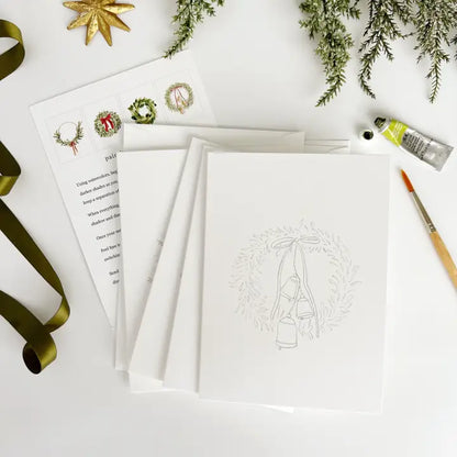 Paintable Notecard - Wreaths