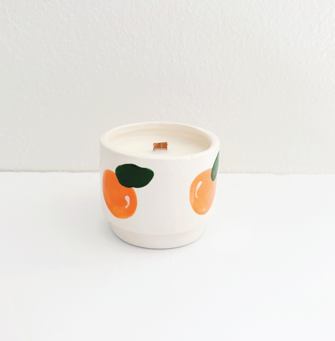 Handcrafted Ceramic Orange Candle