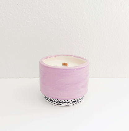 Handcrafted Ceramic Purple Candle