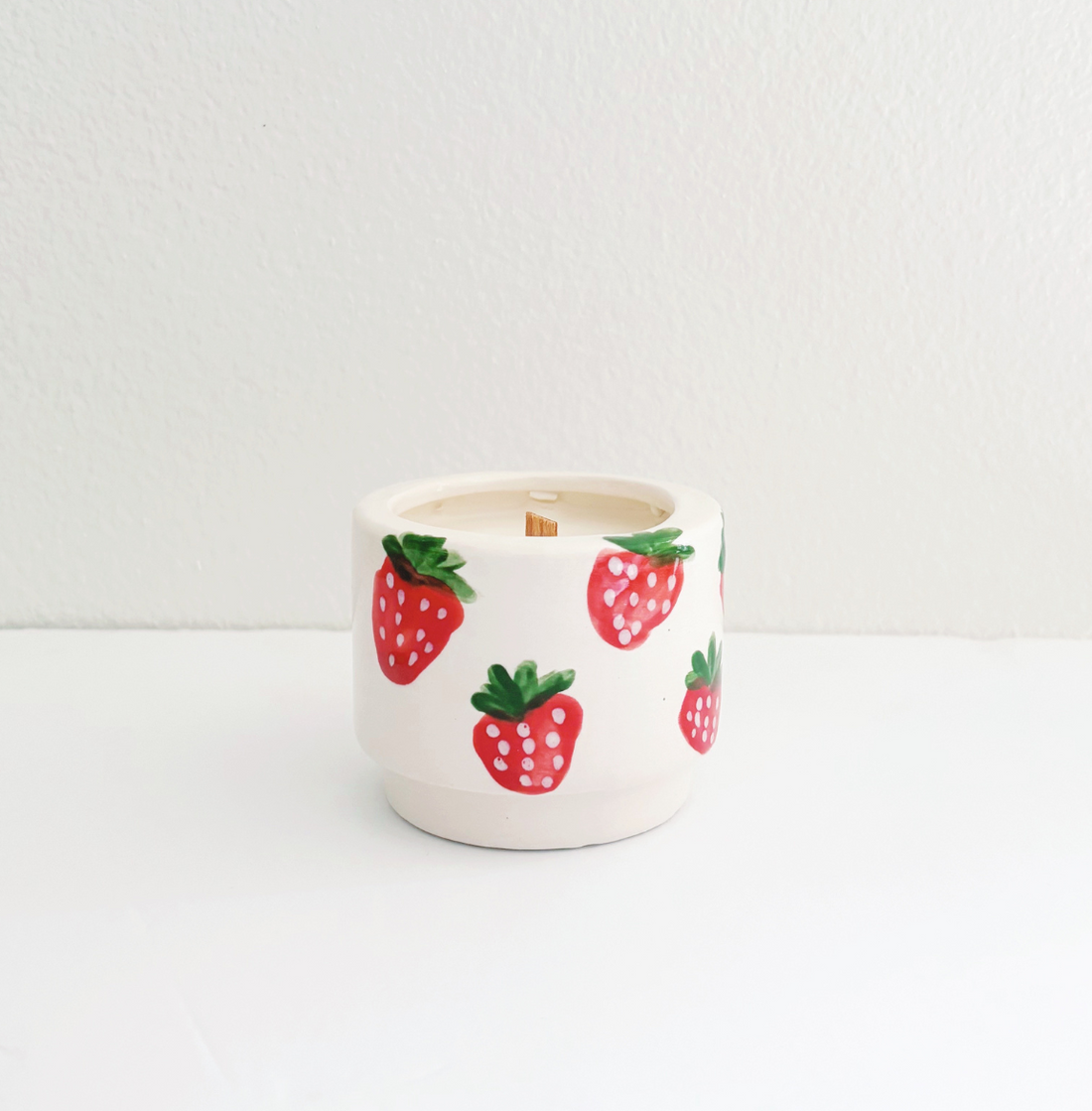 Handcrafted Ceramic Strawberry Candle