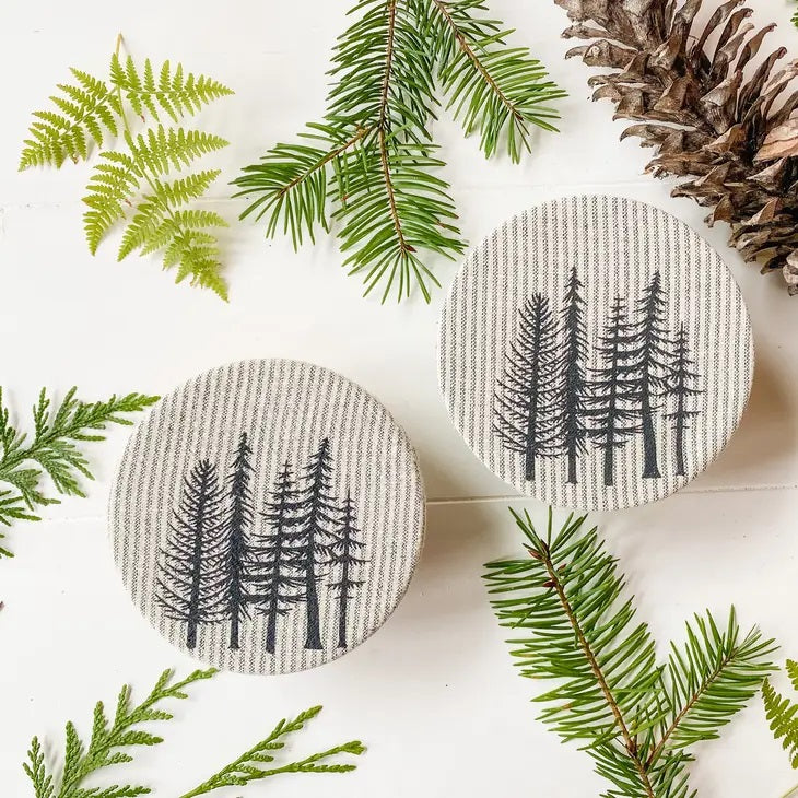 Organic Cotton Mason Jar Covers - Set of 2 Trees