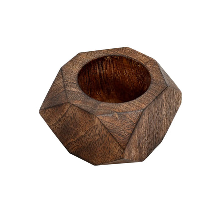 Wooden Diamond Napkin Ring - Set 4