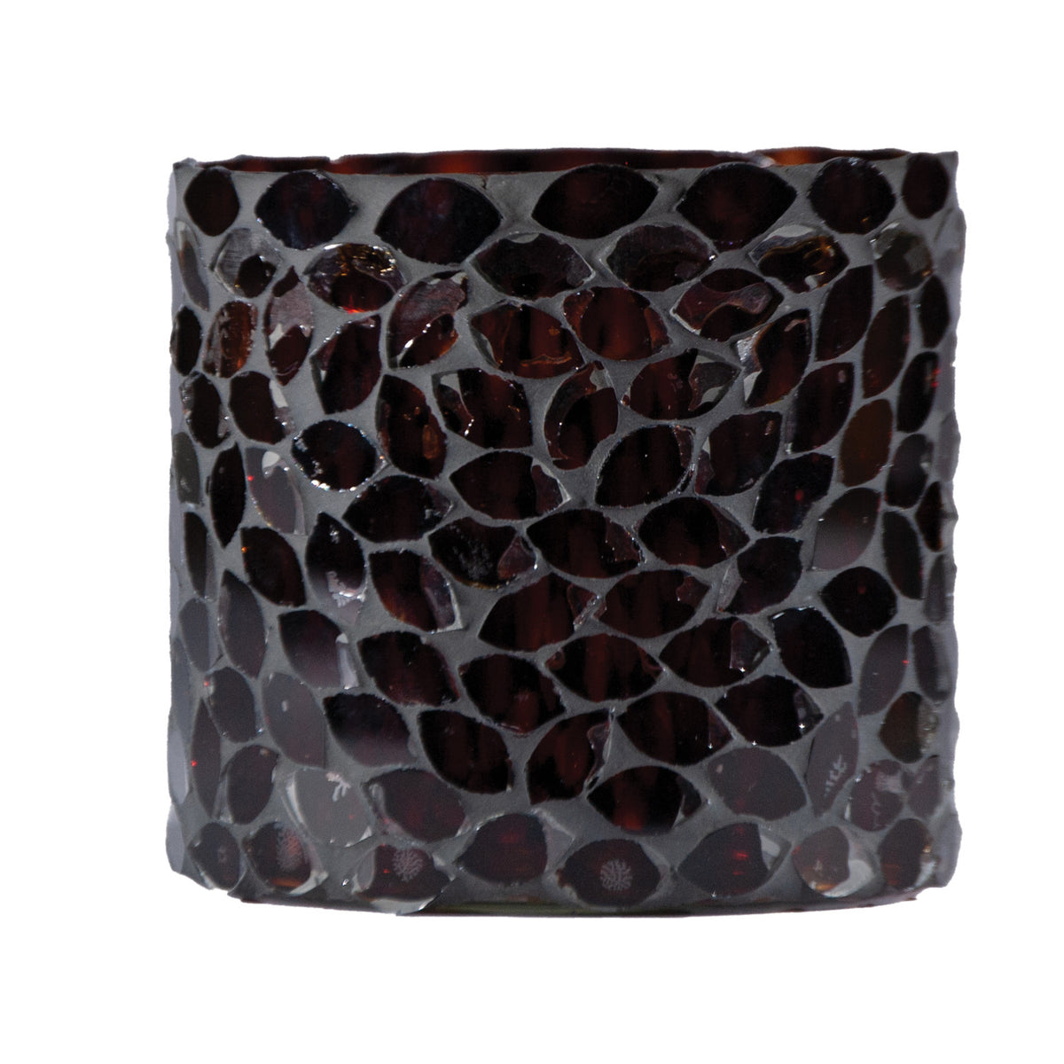 Glass Mosaic Tealight/Votive Holder, Brown