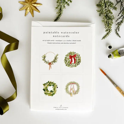 Paintable Notecard - Wreaths