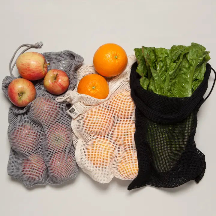 Cotton Mesh Produce Bag Set - Cloud