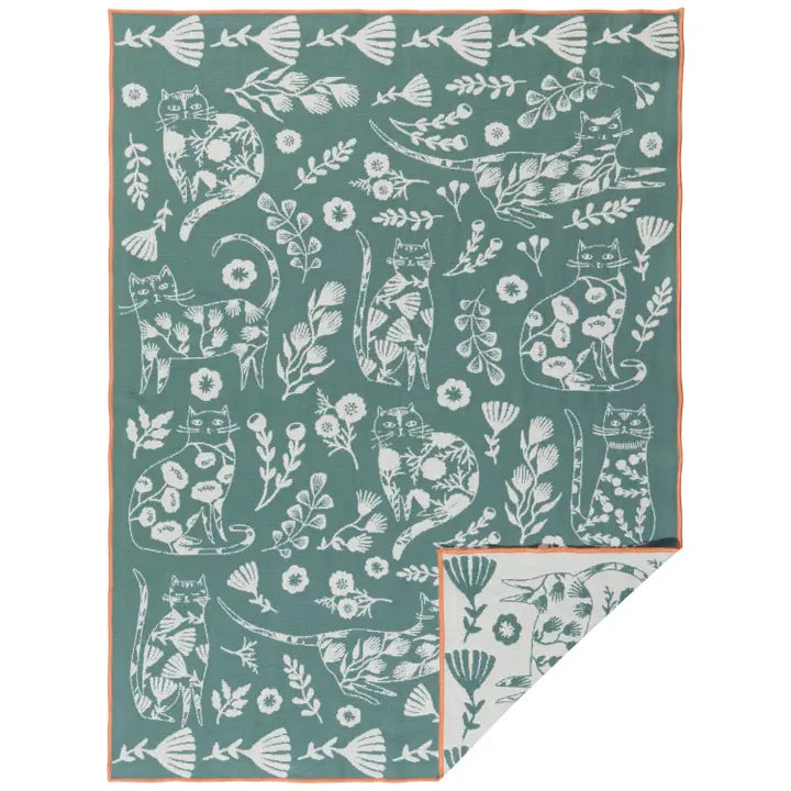 Double Cloth Dish Towel - Cat Bloom