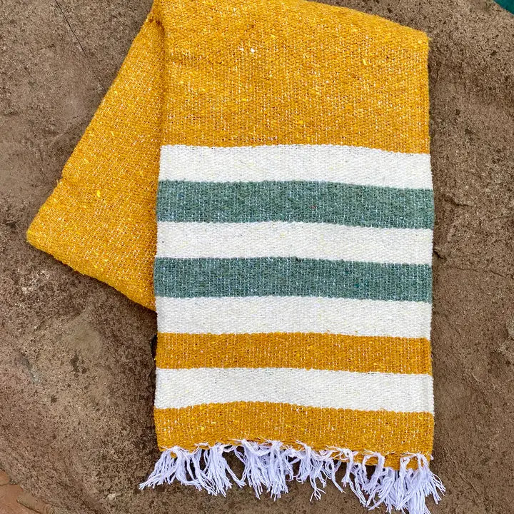 Sustainable Recycled Throw Blanket - Golden Hour