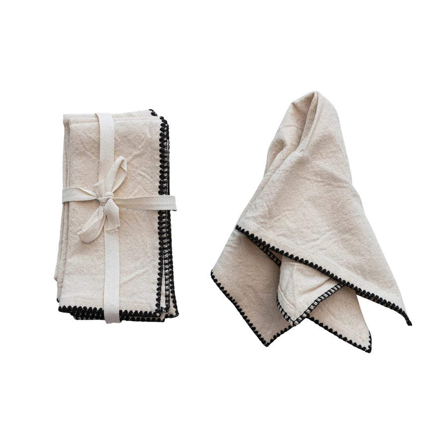 Cotton Napkins w/ Edge Stitching