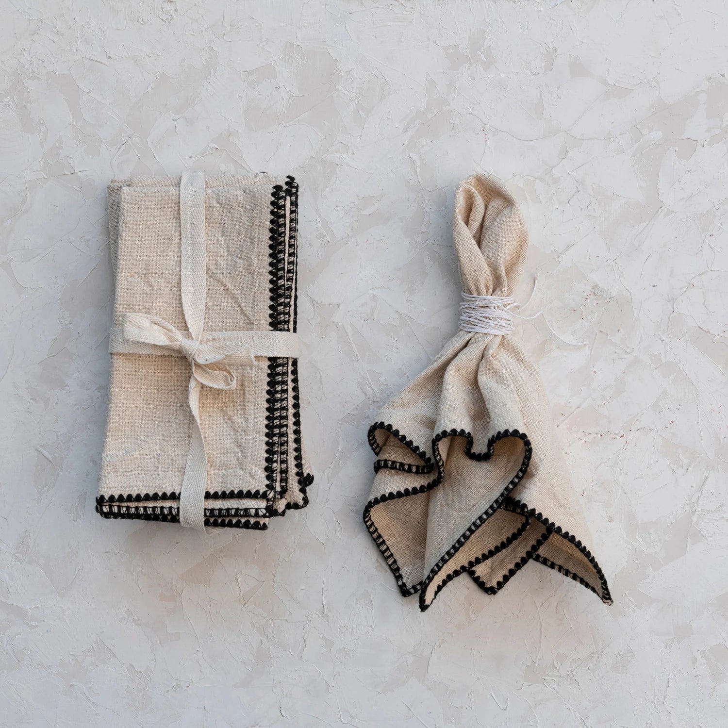 Cotton Napkins w/ Edge Stitching