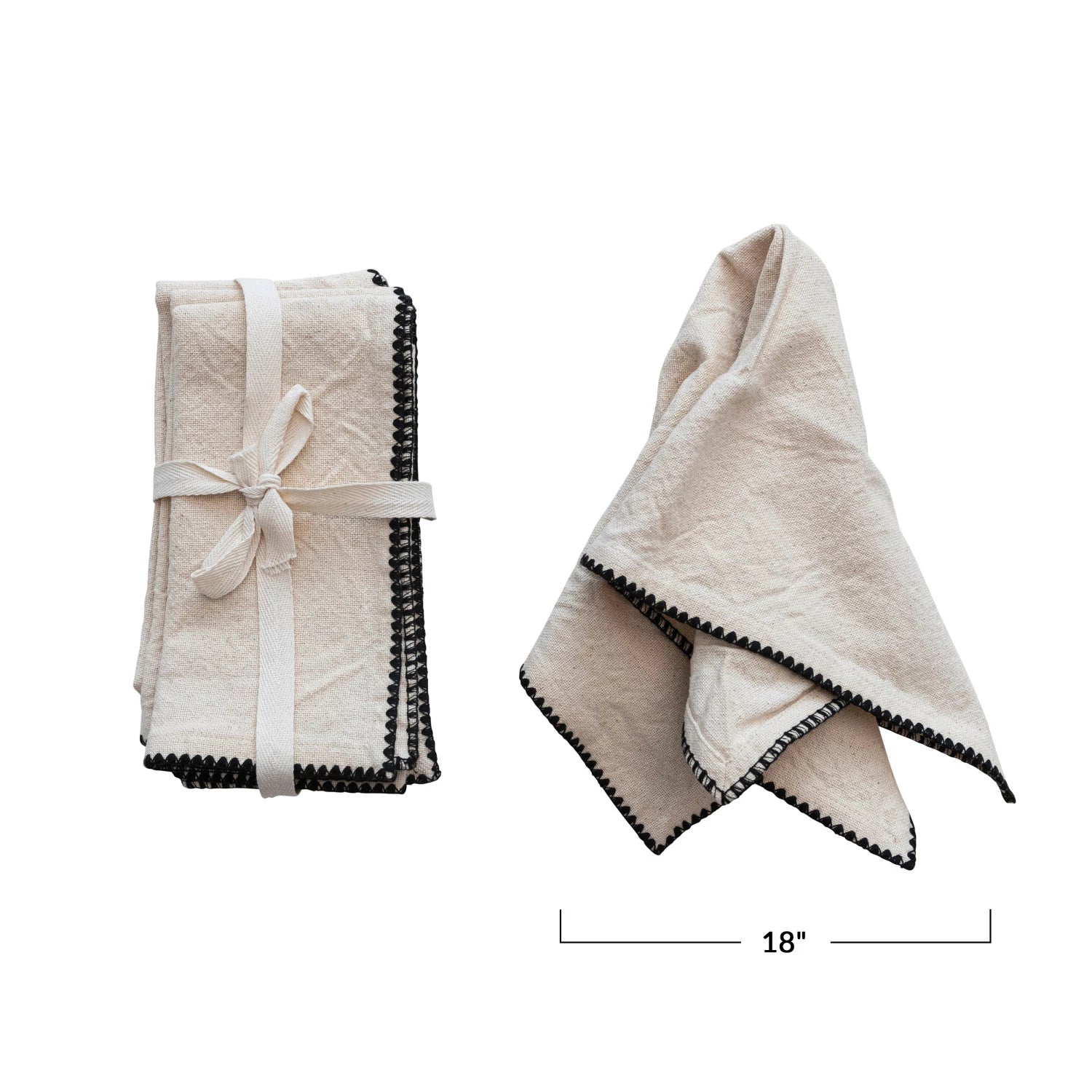 Cotton Napkins w/ Edge Stitching