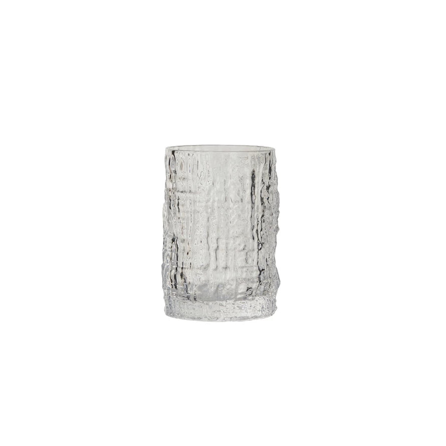 Embossed Glass Tealight and Votive Holder