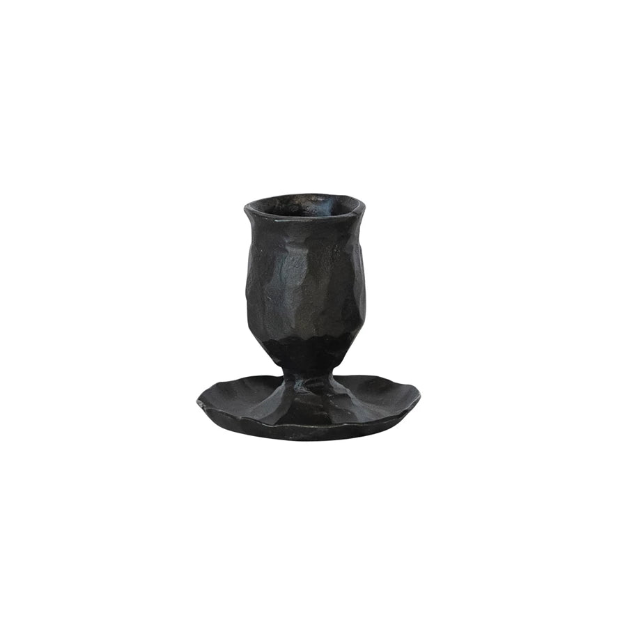 Hand Forged Cast Iron Taper Holder - Short
