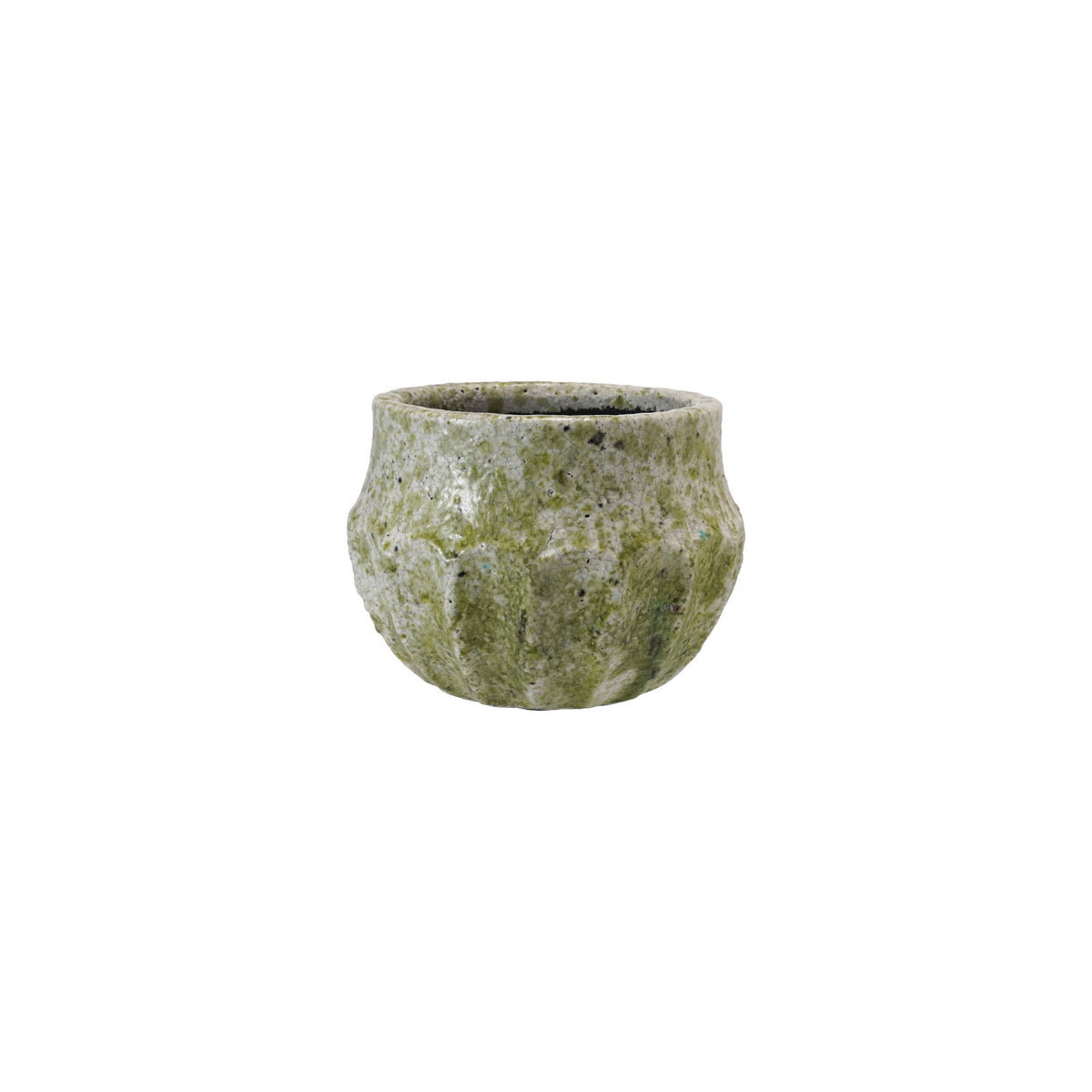 Terra-cotta Planter, Crackle Glaze, Terrazzo Finish (Holds 4" Pot) (Each One Will Vary)
