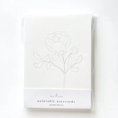 Paintable Notecard - Garden Flowers